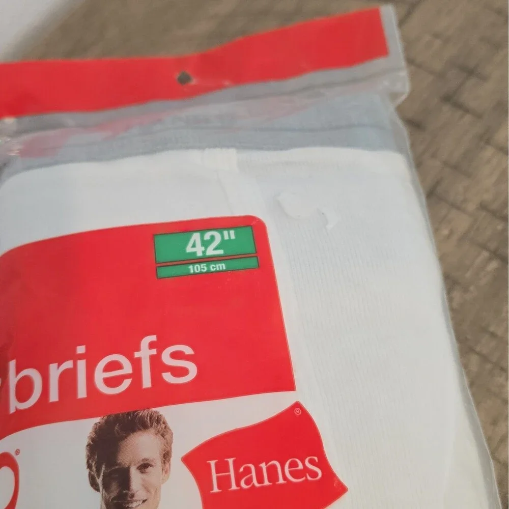 Vintage NOS Hanes Men's Briefs Size 42 Style 2249 100% Cotton Pack of 3 New 2006